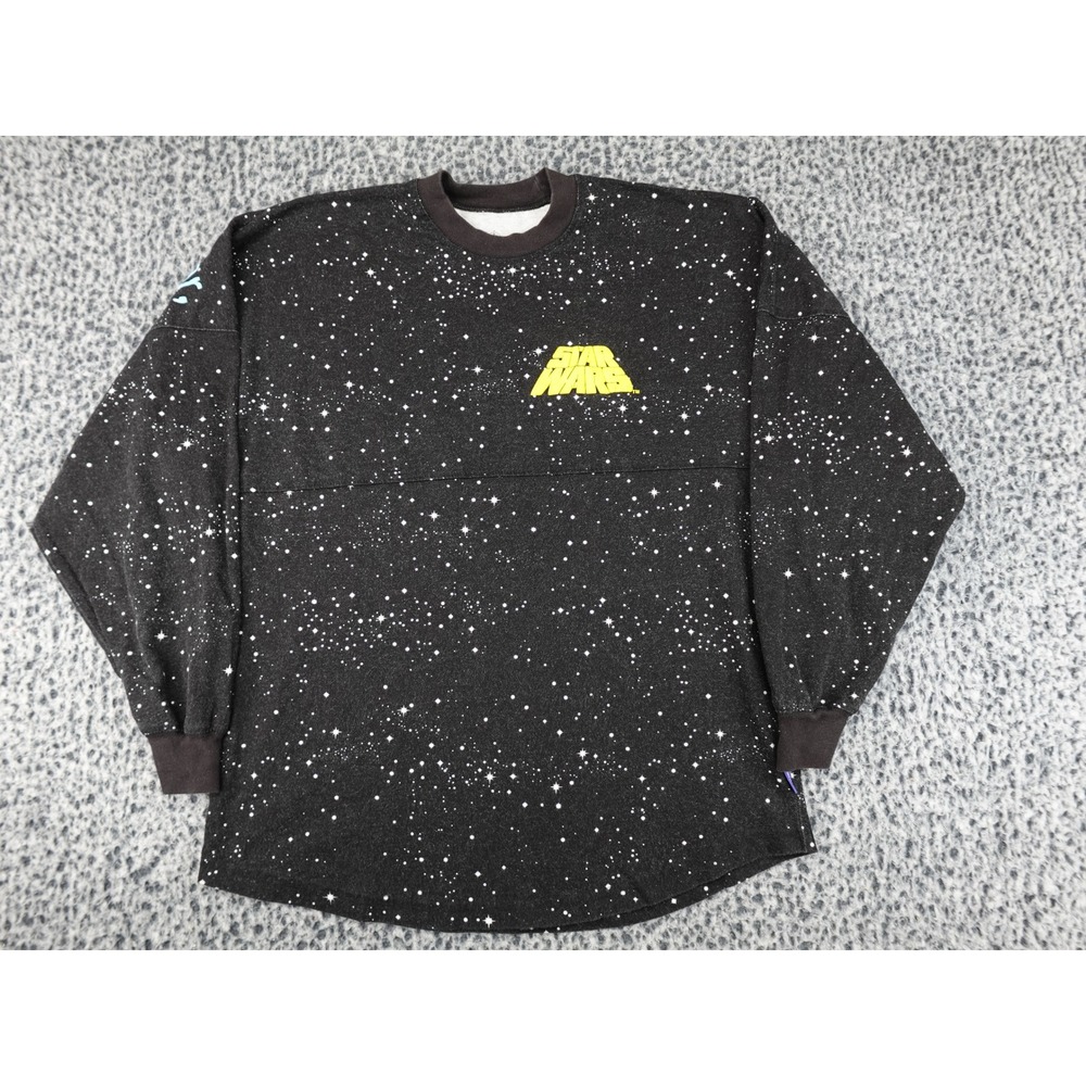 Spirit Jersey Star Wars Shirt Adult Small Black Good Galaxy Star Puff Print